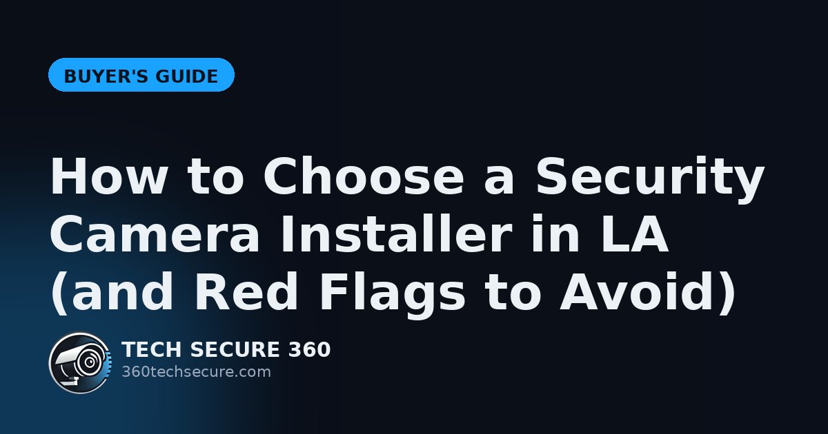 How to Choose a Security Camera Installer in LA (and Red Flags to Avoid)